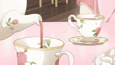 Person Holding Cup Of Tea Saying Tea Time GIF