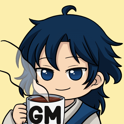 Person Holding Cup That Says Gm GIF
