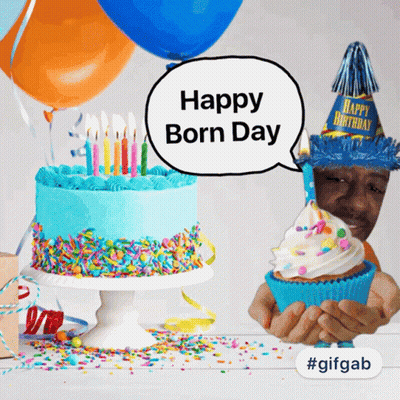 Person Holding Cupcake With Birthday Hat GIF
