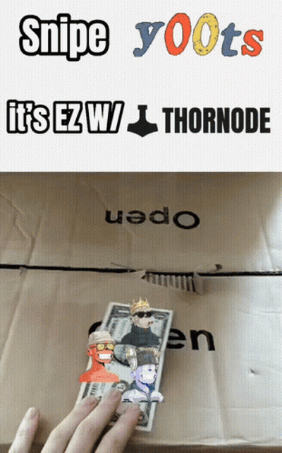Person Holding Dollar Bill At Snipe Yoots Sign GIF