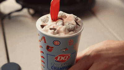 Person Holding DQ Treat Like A Champion Ice Cream GIF