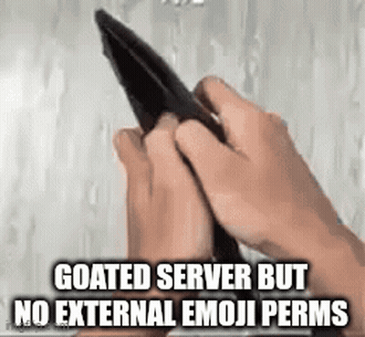 Person Holding Empty Wallet Saying Goated Server But No External Emoji Permits GIF