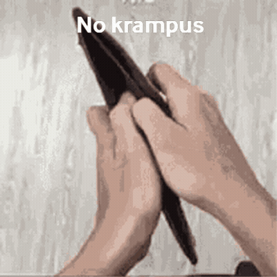 Person Holding Empty Wallet Saying No Krampus GIF