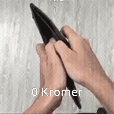 Person Holding Empty Wallet With 0 Kromer GIF