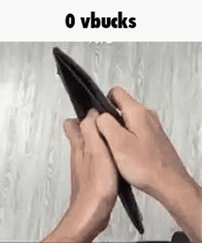 Person Holding Empty Wallet With 0 V-Bucks GIF