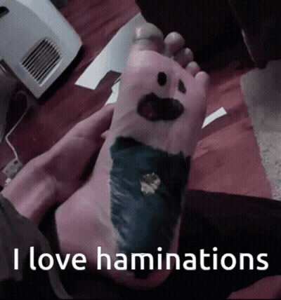 Person Holding Foot With Face I Love Humiliations GIF