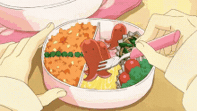 Person Holding Fork Over Bowl Of Food GIF