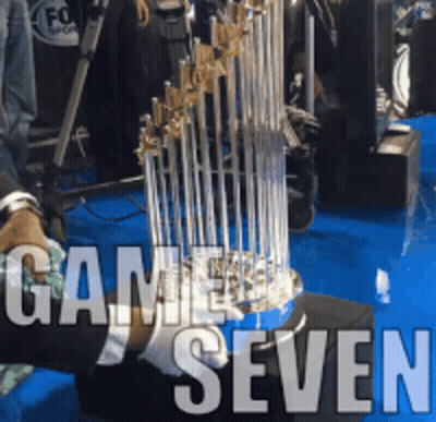 Person Holding Game Seven Trophy GIF