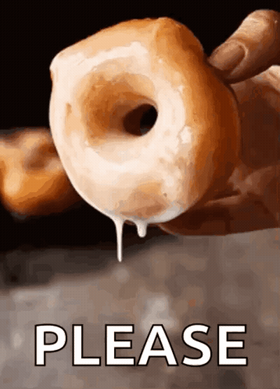 Person Holding Glazed Donut Saying Please GIF
