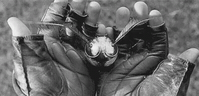 Person Holding Golden Snitch Black And White GIF
