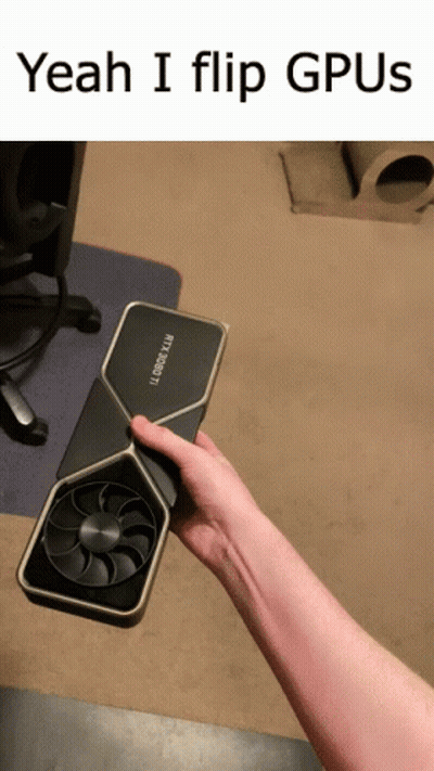 Person Holding GPU Saying RTX 2080 Ti GIF
