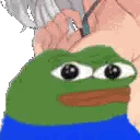 Person Holding Green Frog With Big Eyes Sticker