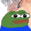 Person Holding Green Frog Sticker