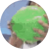 Person Holding Green Object Sticker