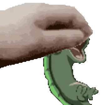 Person Holding Green Snake Sticker
