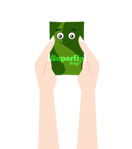 Person Holding Green Superfly Soap Bar Sticker