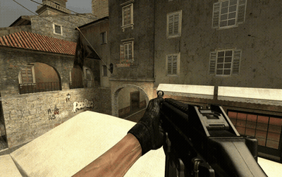 Person Holding Gun At Graffiti Building Saying People GIF