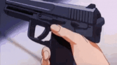 Person Holding Gun Cartoon GIF