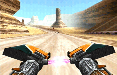 Person Holding Gun Flying Through Air GIF