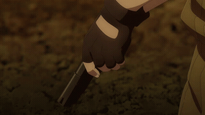 Person Holding Gun With Glove GIF