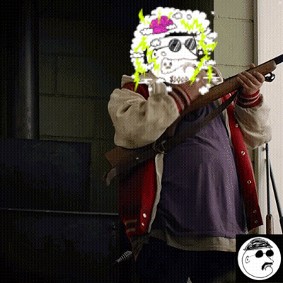 Person Holding Gun With Sheep On Head GIF