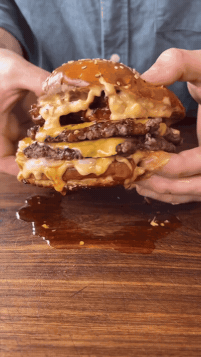 Person Holding Hamburger GIF