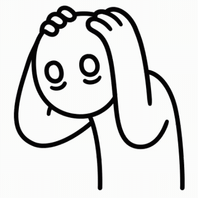 Person Holding Head In Line Drawing GIF