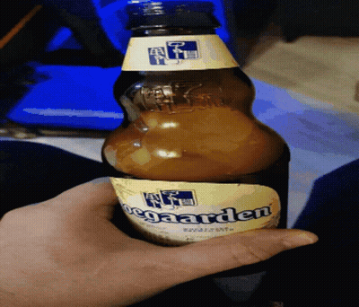 Person Holding Hoegaarden Beer GIF