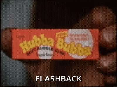 Person Holding Hubba Bubba Gum GIF