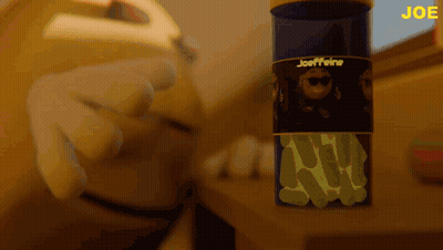 Person Holding Joe Caffeine Bottle GIF