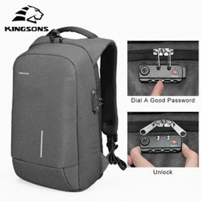 Person Holding Kingsons Backpack With Combination Lock GIF