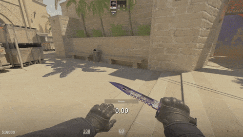 Person Holding Knife In Video Game Score 0 GIF