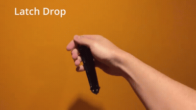 Person Holding Knife Saying Latch Drop GIF