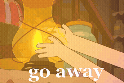 Person Holding Lantern With Go Away GIF