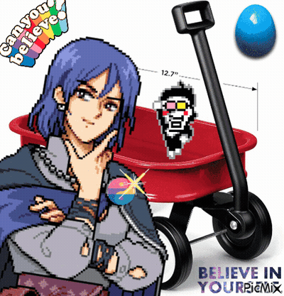 Person Holding Lollipop Next To Red Wagon Can You Believe GIF