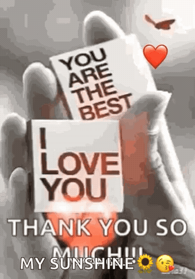 Person Holding Love You Paper GIF