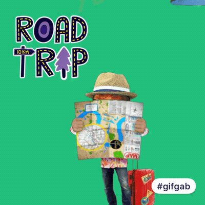 Person Holding Map Saying Road Trip 10 Km GIF