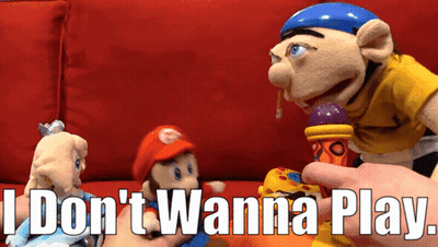Person Holding Microphone Saying I Don't Wanna Play GIF