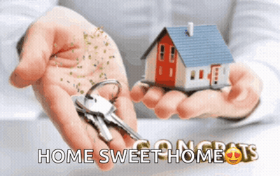 Person Holding Model House And Keys Home Sweet Homes GIF
