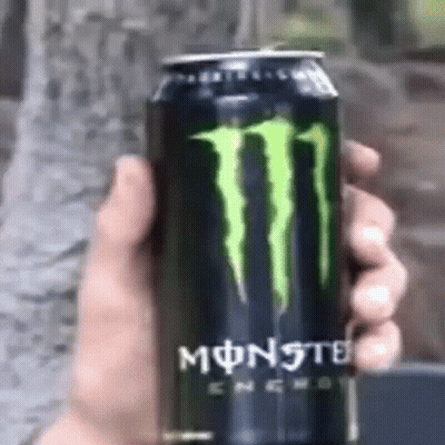 Person Holding Monster Energy Drink GIF