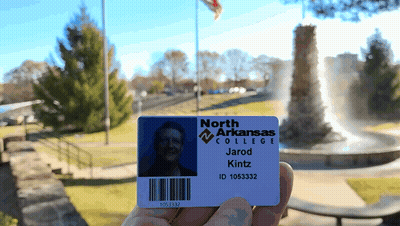 Person Holding North Arkansas College ID GIF