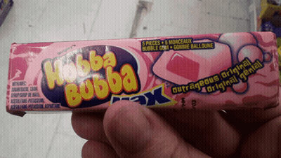 Person Holding Pack Of Hubba Bubba Max GIF