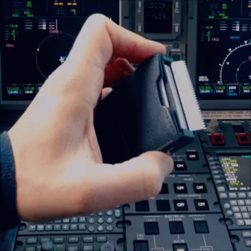 Person Holding Paper By Control Panel Saying Off GIF