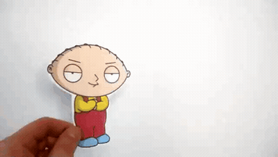 Person Holding Paper Drawing Of Stewie From Family Guy GIF