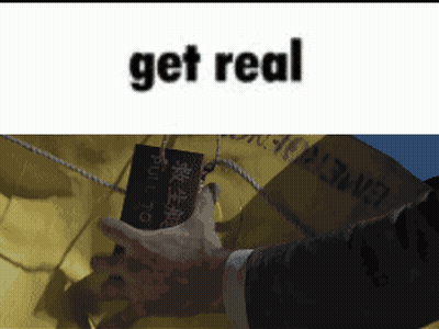 Person Holding Paper Saying Get Real GIF