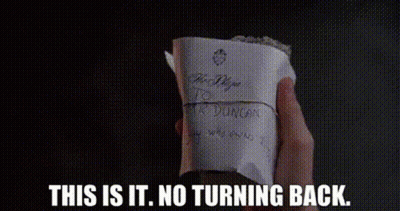 Person Holding Paper Saying This Is It No Turning Back GIF