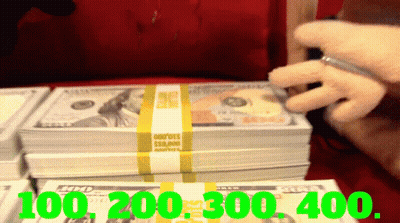 Person Holding Pen Over $100,000 GIF