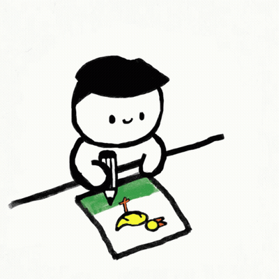 Person Holding Pencil Looking At Picture GIF