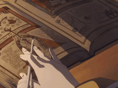 Person Holding Pencil With Harry Potter And The Deathly Hallows Book GIF