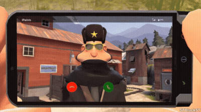 Person Holding Phone With Cartoon Character GIF